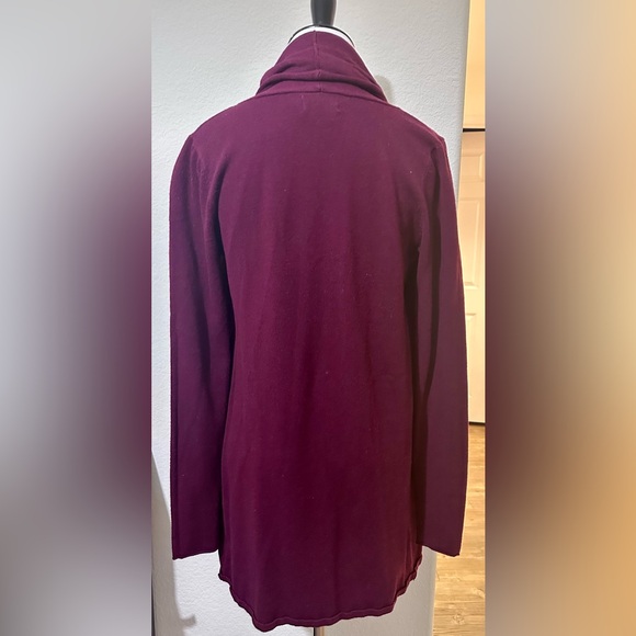 Dreamers Womens Cardigan Sweater Burgundy Knit Long Sleeve Lightweight Size S/M - Picture 4 of 6